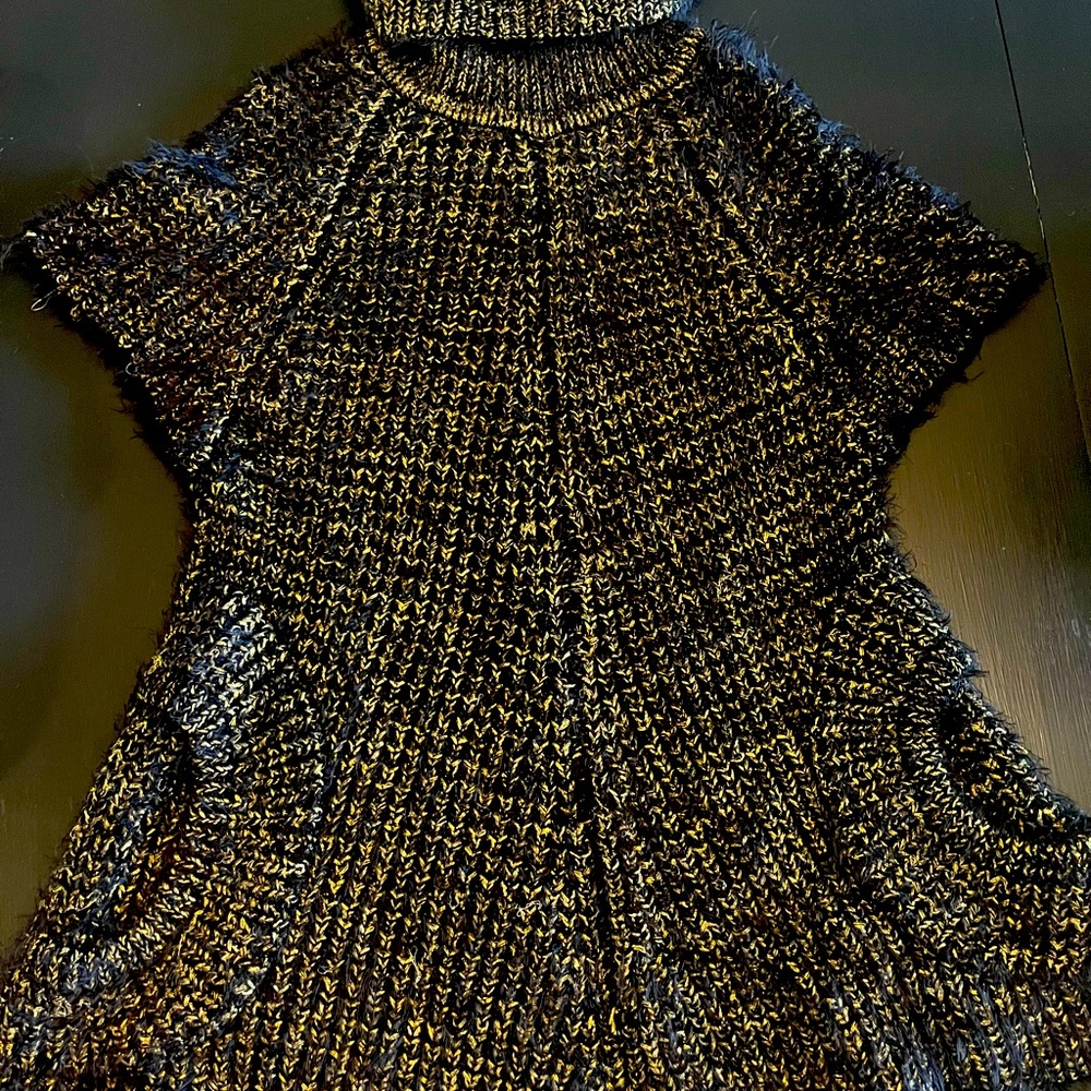 Boutique, black, and gold, short sleeve tunic